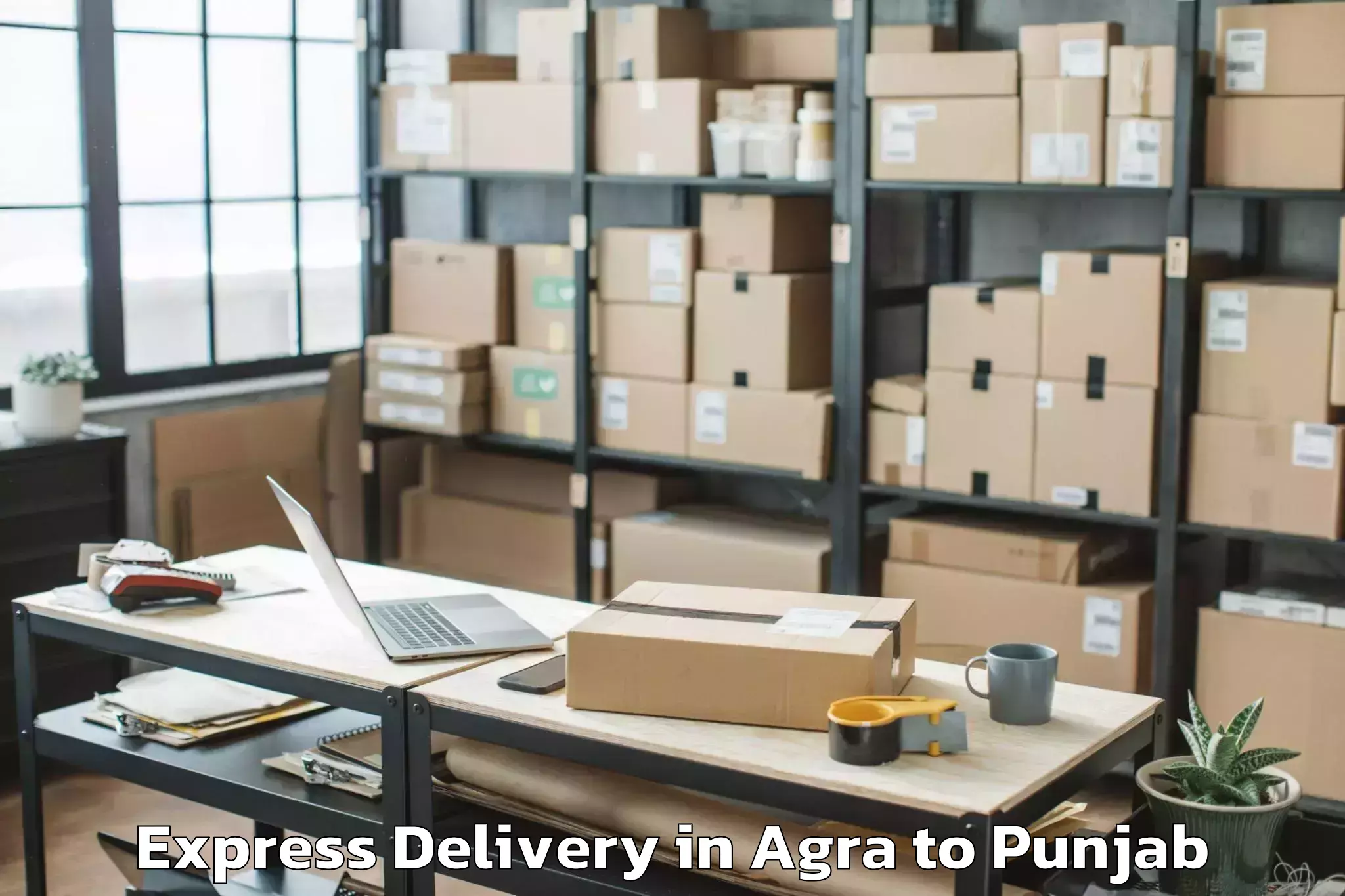 Top Agra to Mukerian Express Delivery Available